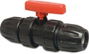 Ball valve PP 25 mm compression 10bar DN20 black type Safe 500