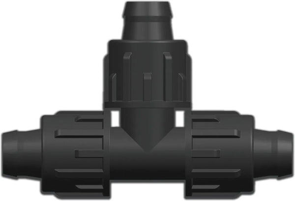 T-piece 90° PP 25 mm lock 4bar black