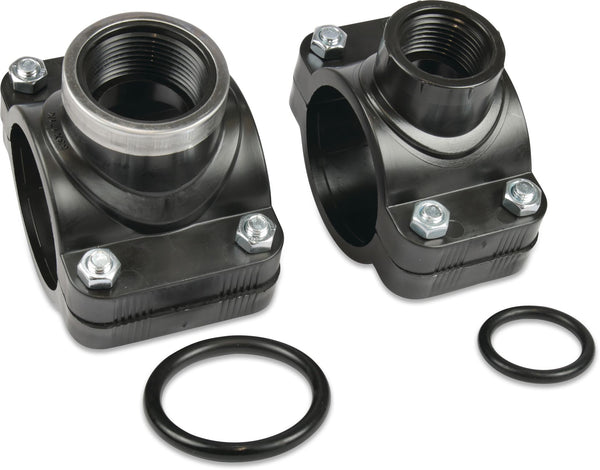 Bolt saddle PP 25 mm x 3/4" clamp x female thread 16bar black