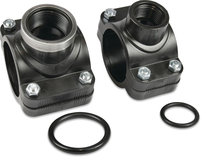 Bolt saddle PP 25 mm x 3/4" clamp x female thread 16bar black
