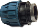 Adaptor socket PP 25 mm Compression x 3/4" female thread 16 bar black/blue