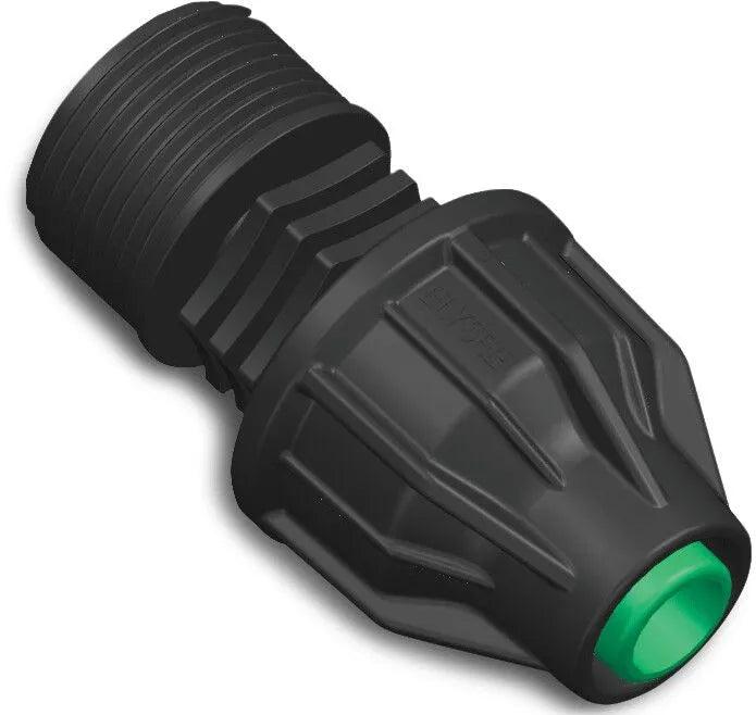 Adaptor PP 25 mm x 3/4" lock x male thread 4bar black